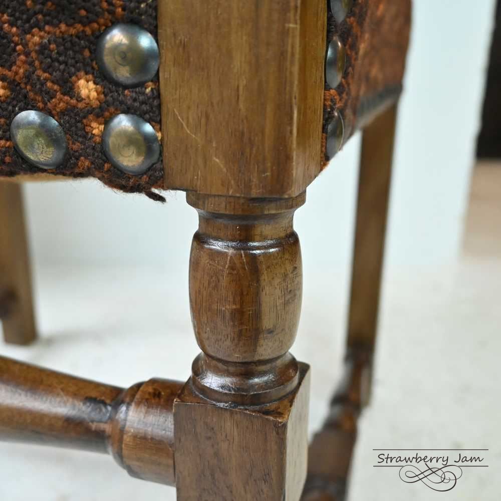 早い者勝ち！！】L3610-13 フランスアンティーク アームチェア 布張り