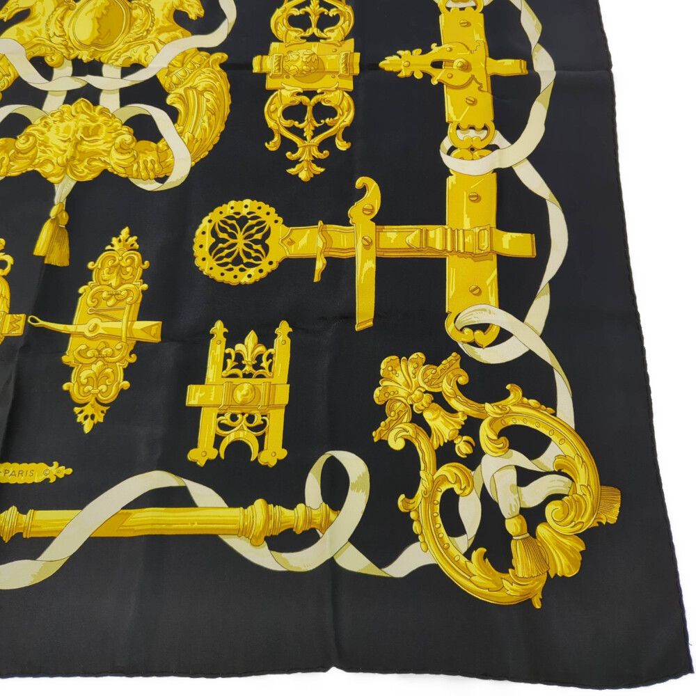 HERMES エルメス カレ90・FERRONNERIE・シルク スカーフ ネック