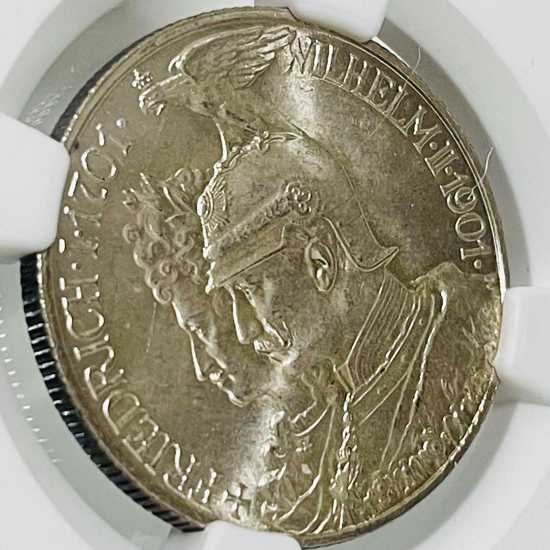 1901 ドイツ プロイセン 2マルク銀貨 NGC MS65 建国200年記念 - サガミ