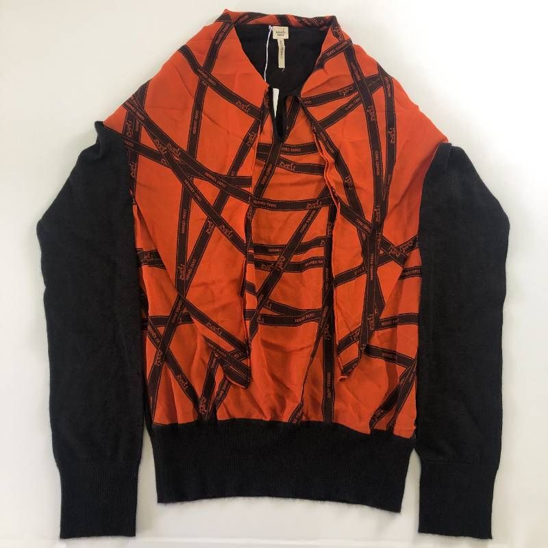 エルメス ボルデュック 長袖ブラウス 現行品 オレンジ