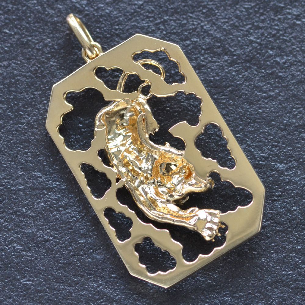 ペンダントトップ メンズ 18金 K18 虎 タイガー 地金 ペンダントトップ