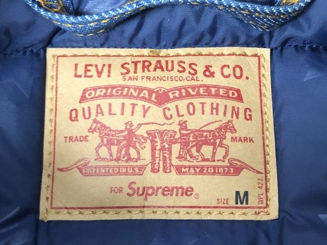 【中古】 Supreme シュプリーム 11AW Levi's Denim Down Vest インディゴ Ｍ 111393911