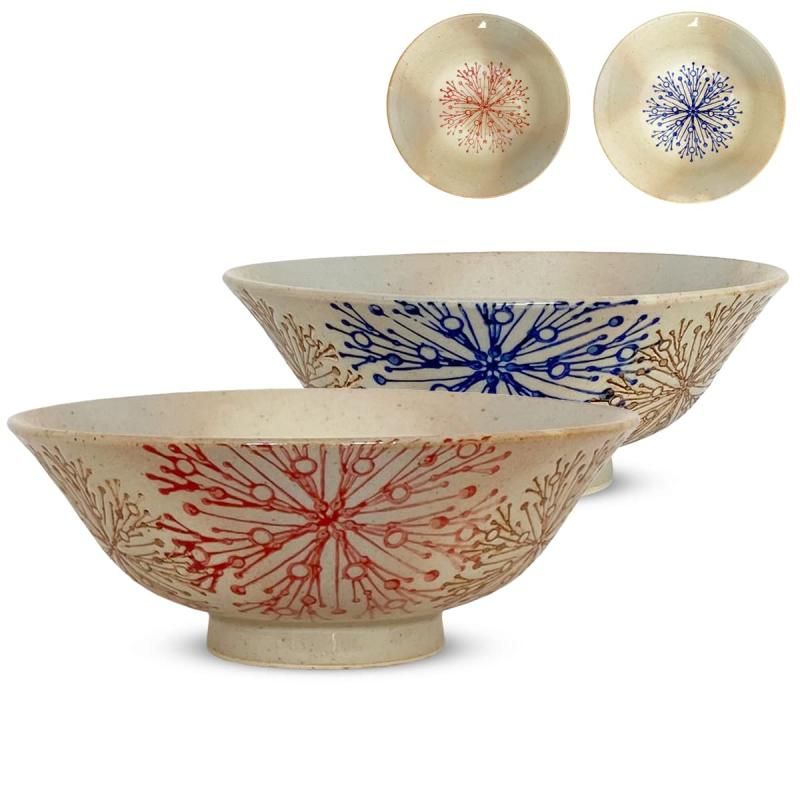 J-kitchens 勲山窯 ペア 茶碗 浅い ちゃわん 径14x5.5cm 波佐見