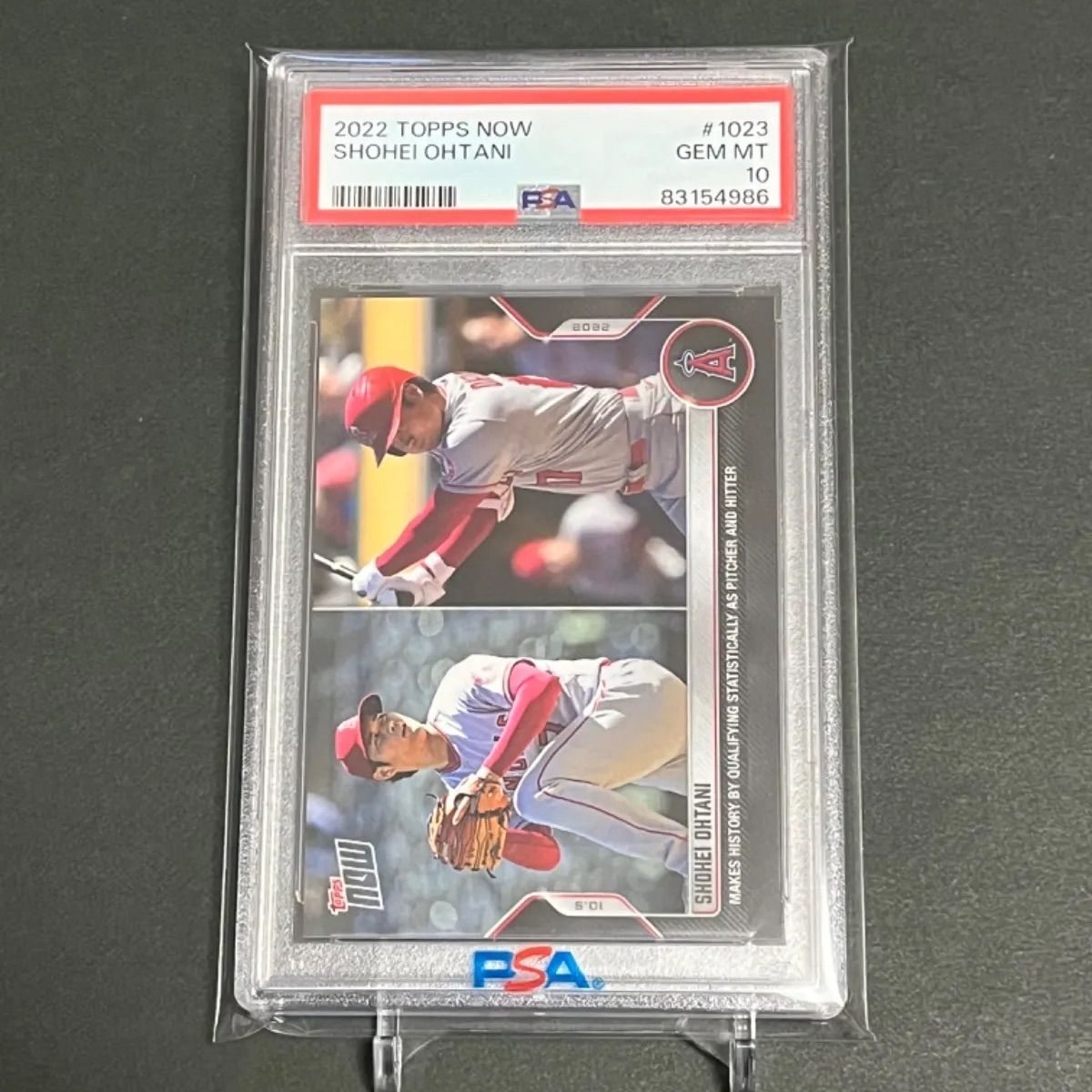 PSA10大谷翔平!史上初投打同時規定達成2022 Topps now 1023 PSA10】大谷翔平!史上初投打同時規定達成記念24時間限定販売