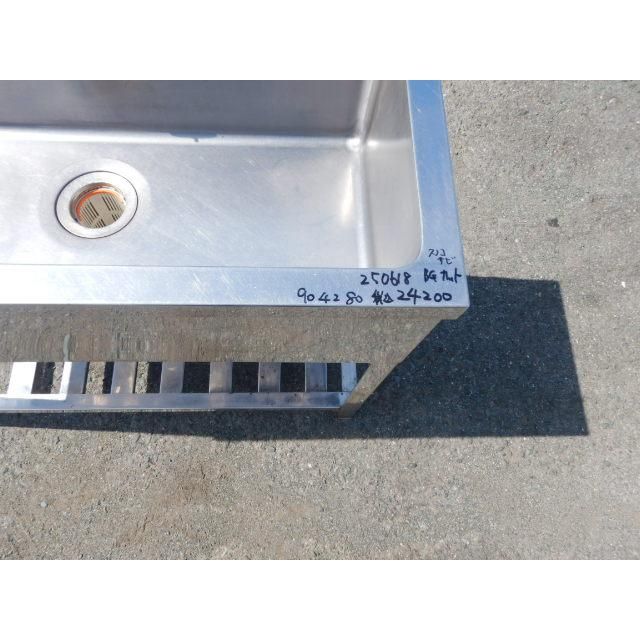 業務用 ステンレス 1槽 シンク W 900 D 420 H 800ｍm 厨房 槽内寸 深235 mm バックガードカット すのこさび 90 cm