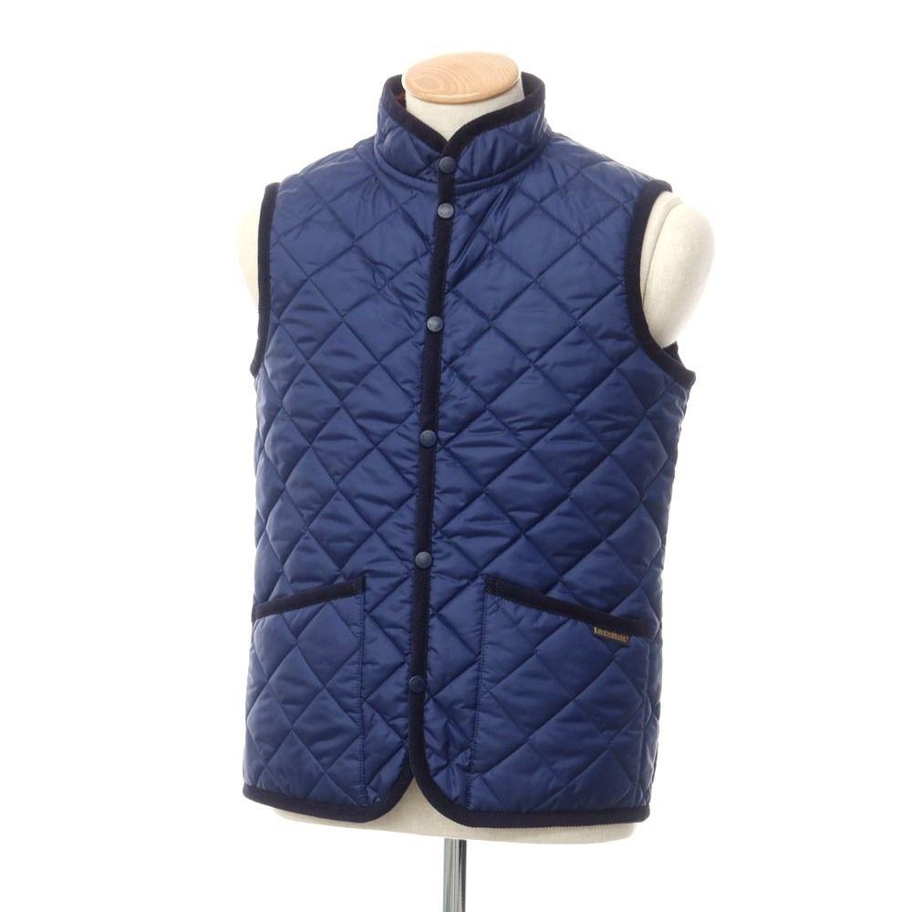 中古】ラベンハム LAVENHAM ポリエステル キルティングベスト ネイビー