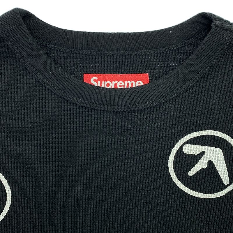 シュプリーム　 aphex twin ロンT 黒　サイズM Supreme(シュプリーム) aphex twin THERMAL総柄ロングシャツ