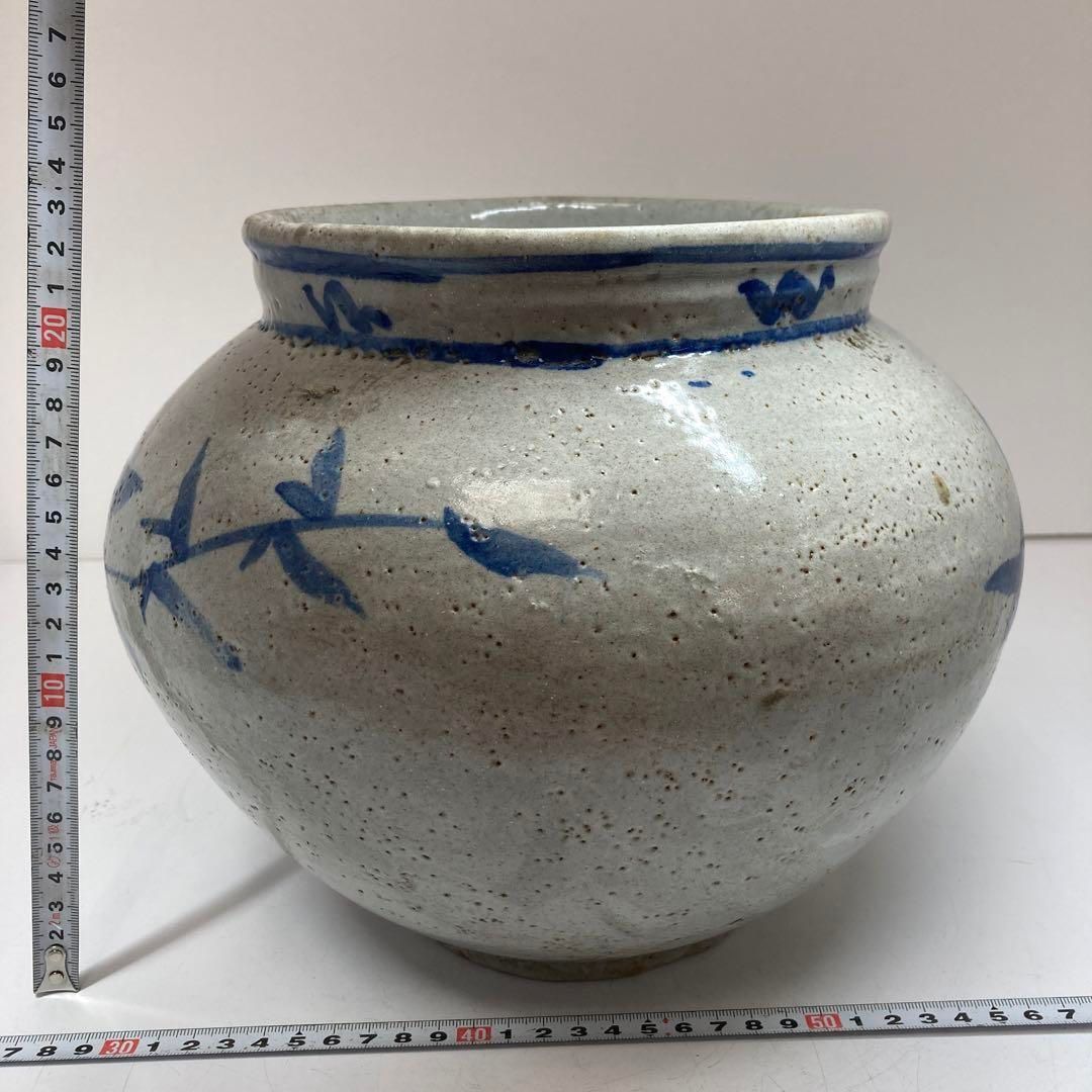 李朝　染付大壺　身幅約26/高さ23㎝　東Y5-0913② 李朝 染付大壺 身幅約26/高さ23㎝ 東Y5-0913② - メルカリ