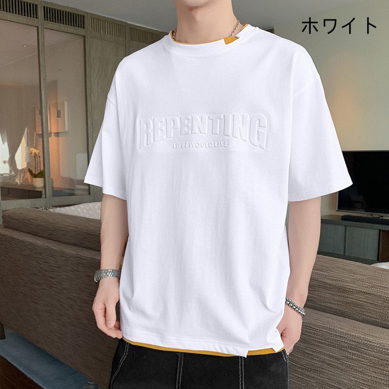 メンズTシャツ 半袖Tシャツ カットソー サマーTシャツ 五分袖