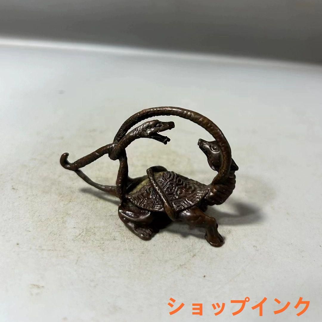 銅 細工 四方神獣 玄武 神像 招財進宝 装飾品 工芸品 置物