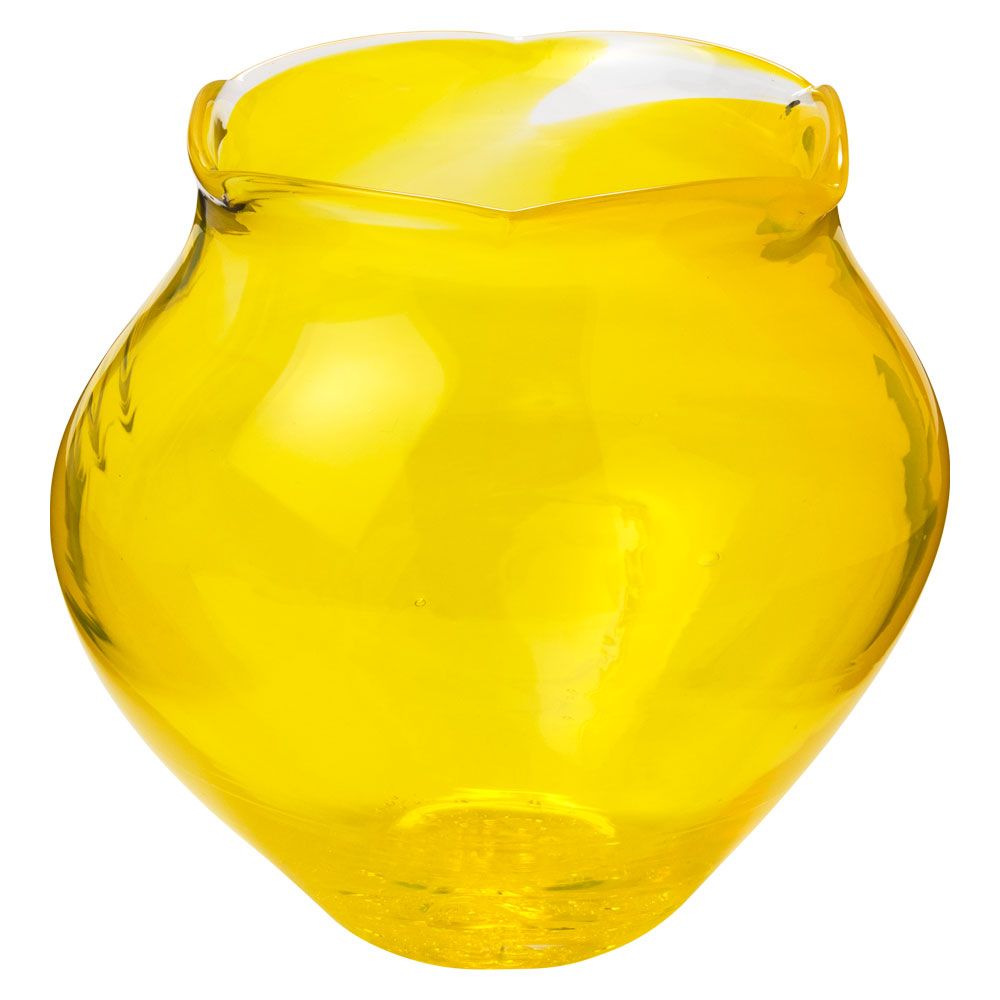 吹きガラスの金魚鉢 小008 黄 滋賀県の吹きガラス工房より Glass g fish bowl Shiga craft