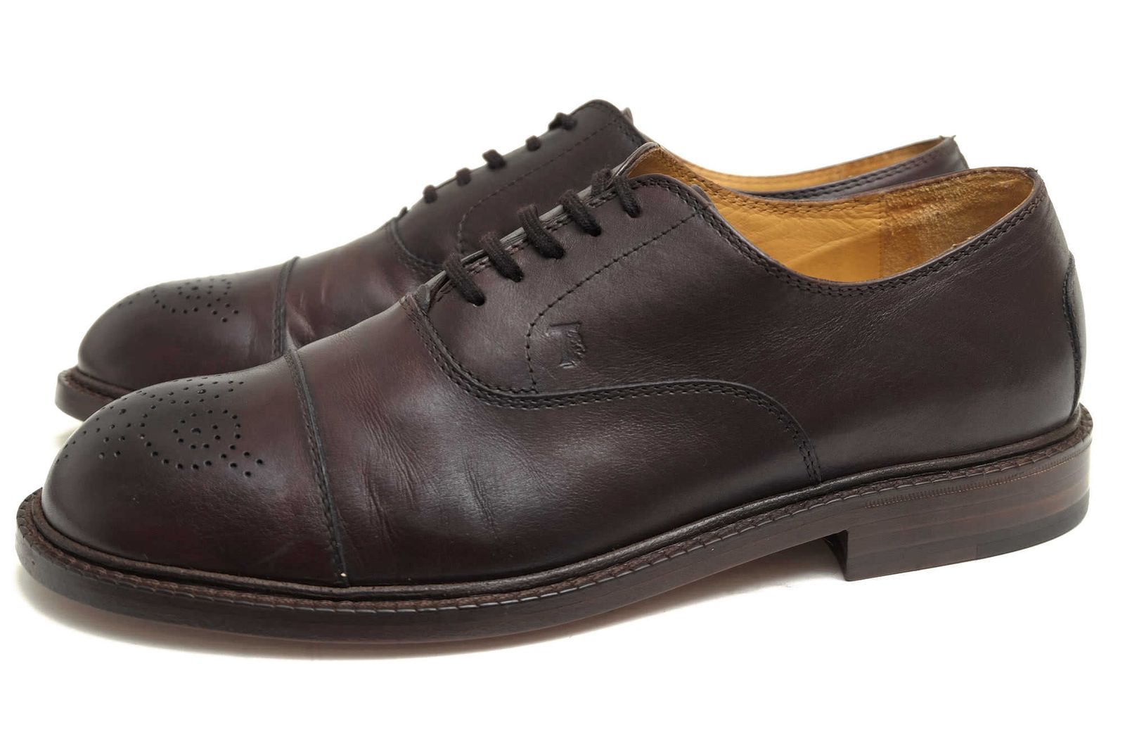 トッズ／TOD'S シューズ ビジネスシューズ 靴 ビジネス メンズ 男性 男性用レザー 革 本革 ダークブラウン 茶 ブラウン  メダリオン ストレートチップ