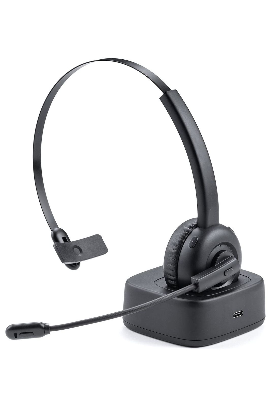 サンワダイレクト Bluetooth ヘッドセット 充電スタンド付き 通話約20時間 軽量 コールセンター向け Bluetooth5.0 音楽 片耳 単一指向性 400-BTMH023BK