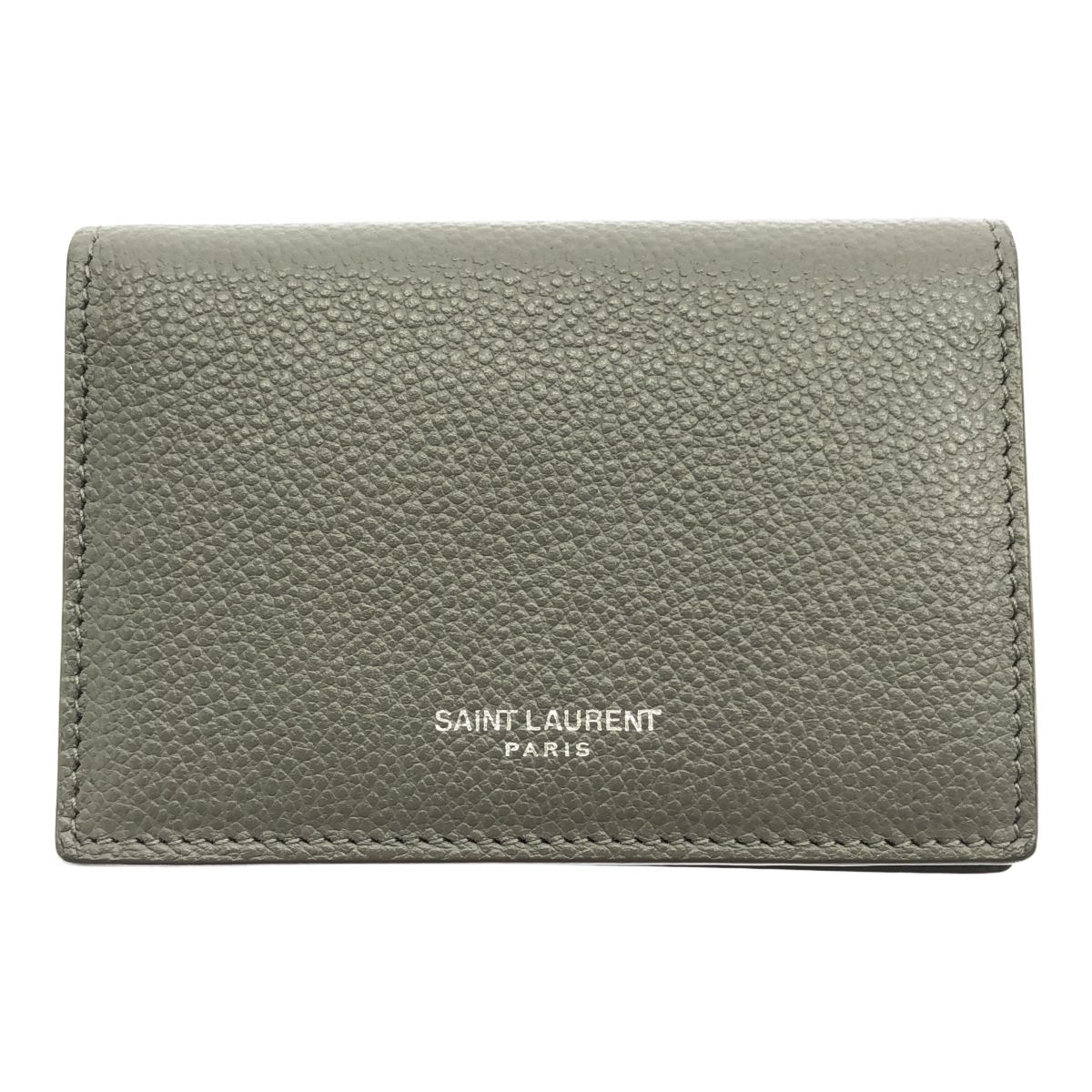SAINT LAURENT サンローラン カードケース マチあり 名刺入れ パスケース 定期入れ 468994 グレー イタリア製