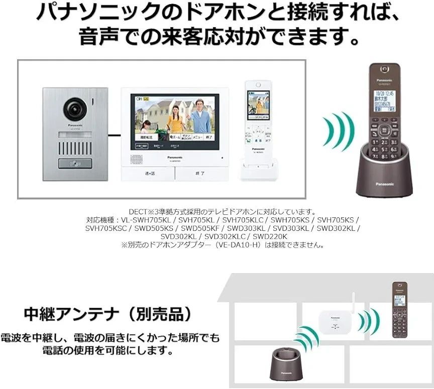 パナソニック デジタルコードレス電話機 VE-GZS10DL-W - ぽぽろ商店