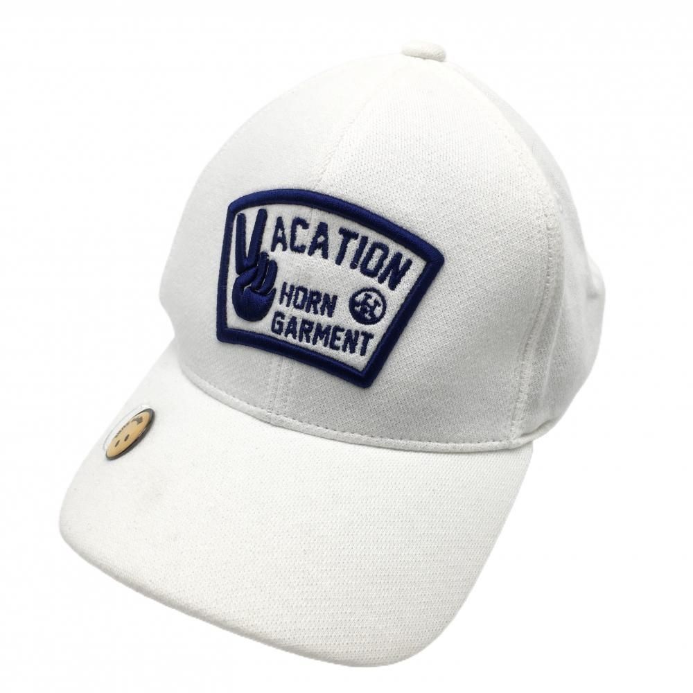 ☆SALE価格☆【美品】ホーンガーメント キャップ 白×ブルー マーク