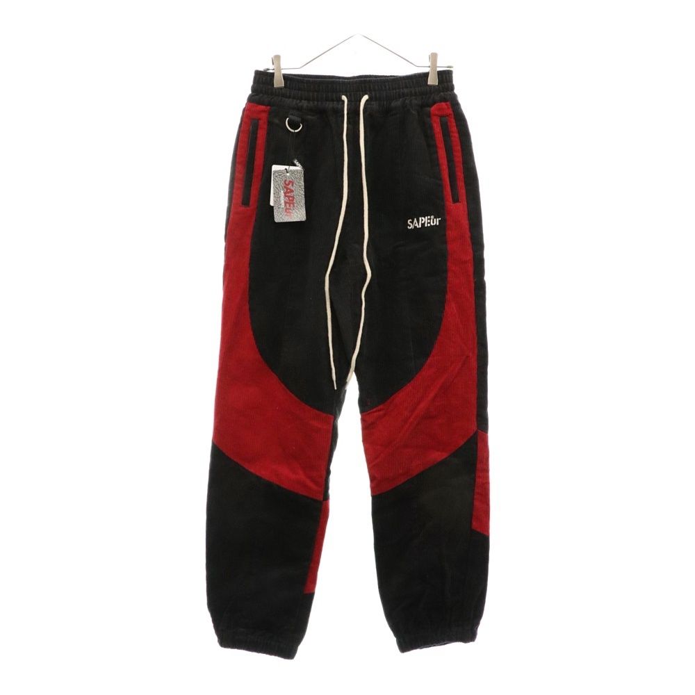 SAPEur (サプール) 24SS CORDUROY TRACK PANTS コーデュロイ バイカラー トラック パンツ レッド/ブラック