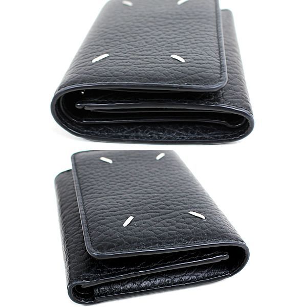 メゾンマルジェラ 三つ折り財布 ミニ財布 黒 ブラック 極美品 新品同様