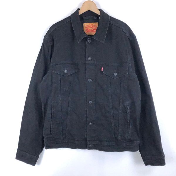 【古着】 Levi's リーバイス デニムジャケット ジャパン企画 Gジャン 後染め ストレッチ 00s ブラック系 メンズL 【中古】 n057798