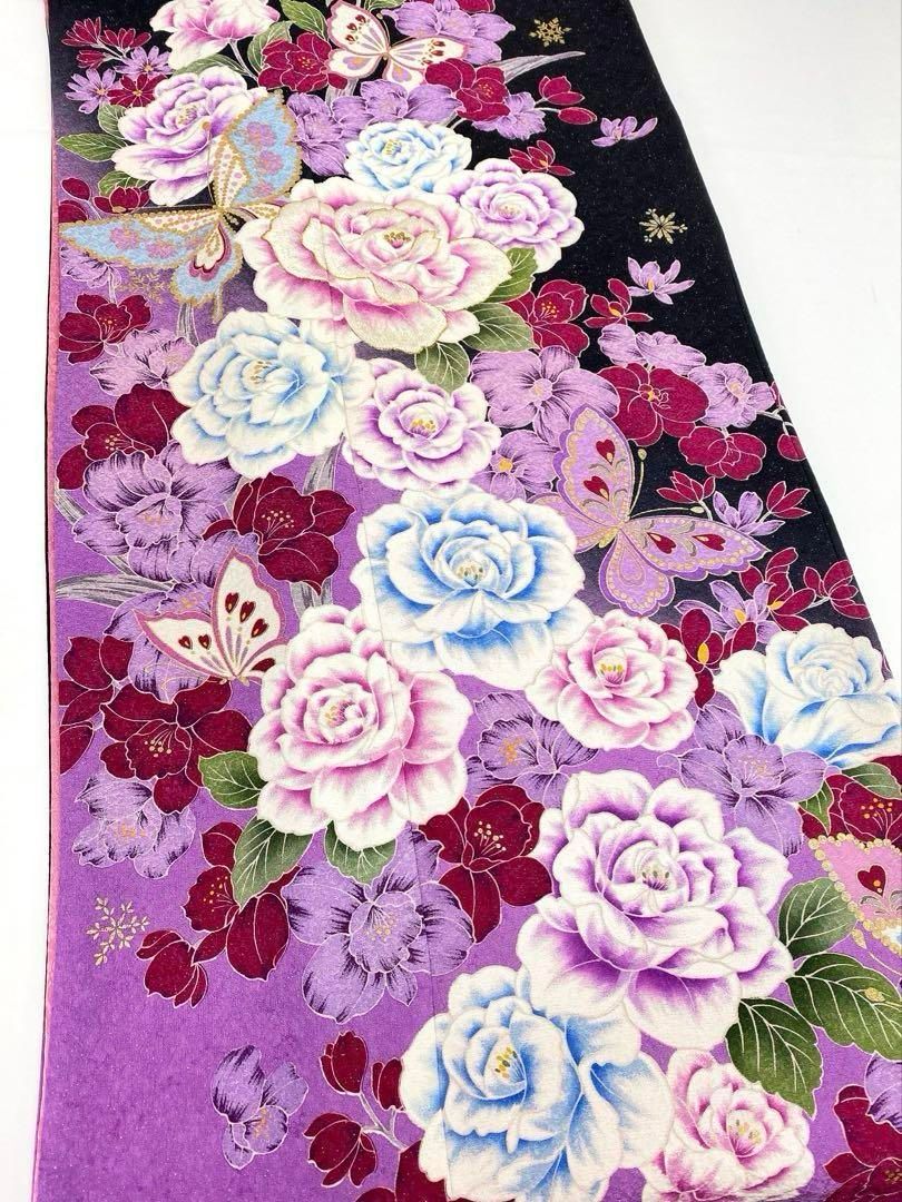 振袖 豪華 ラメ刺繍 金彩 銀通し 紋意匠 身丈167cm 撥水加工済 MO3142 