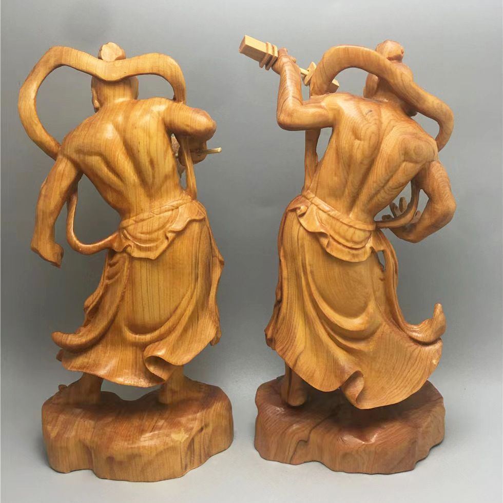 店長特選★木彫仏像 仏教美術 精密細工 金剛力士像 仏師手仕上げ品 高さ20cm 店長特選☆木彫仏像 仏教美術 精密細工 金剛力士像 仏師手仕上げ