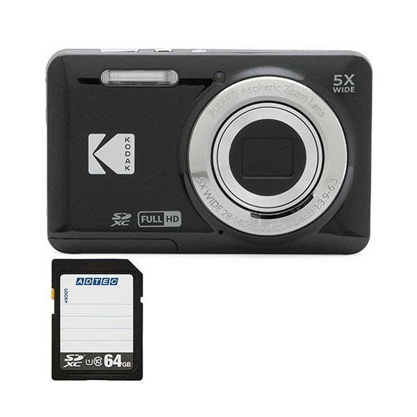 コンパクトデジタルカメラ PIXPRO ブラック FZ55BK2A 64GB SDXCメモリカード 1セット