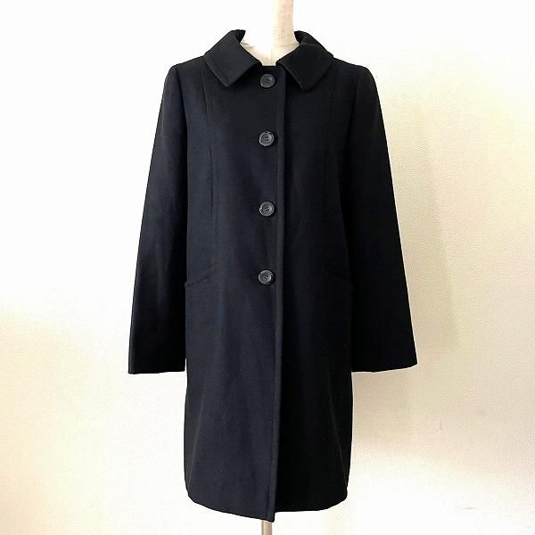 wnc アクアスキュータム Aquascutum コート 黒 カシミヤ混 レディース