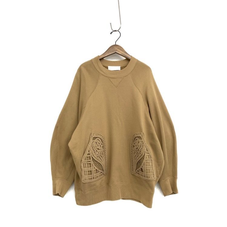 22SS Mame Kurogouchi マメクロゴウチ Cording Embroidered Oversized Sweatshirt ...