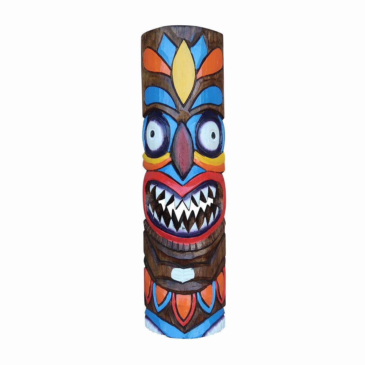 ティキ 木彫りの壁掛けレリーフ 50cm Tiki ハワイアン雑貨 エスニック 壁飾り ティキのお面 ティキマスク ティキのお面 ティキマスク  インテリア タペストリー ウォールデコレーション トーテムポール 350441 - メルカリ