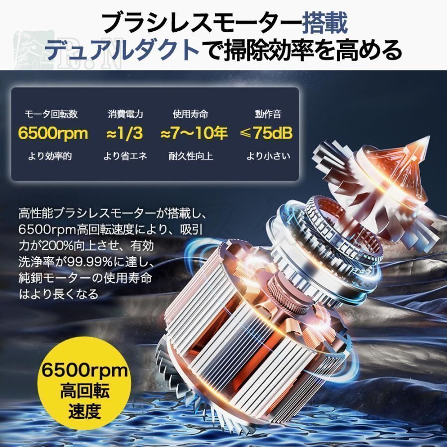 掃除機コードレス車両用強力吸引軽量ハンディ掃除機48000Pa充電式人気サイクロン式USB-TypeC充電式スティック5WAY