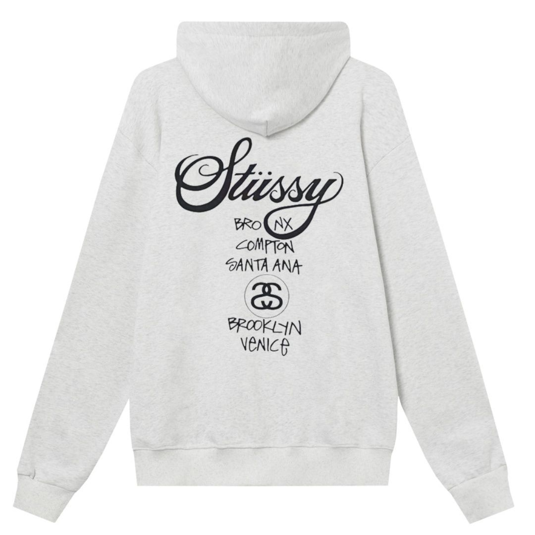 STUSSY WORLD TOUR ZIP HOOD ステューシー スウェット パーカー ジップアップ ベーシックロゴ メンズ  レディース|mercariメルカリ官方指定廠商|Bibian比比昂代買代購