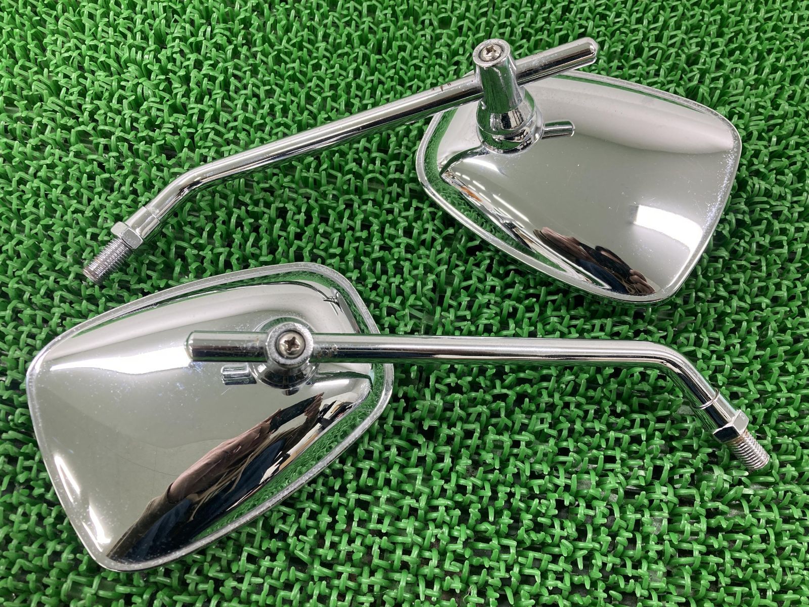 W400 ミラー 左右 社外 中古 バイク 部品 EJ400A 正10mm クラシックミラー 割れ欠け無し 品薄 希少品