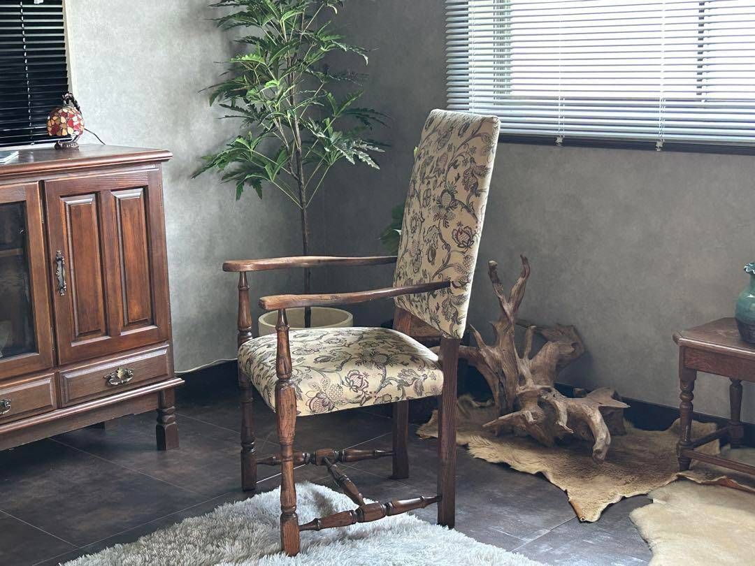 希少 イギリス 英国 アンティーク ヴィンテージ ハイバックチェア SZ