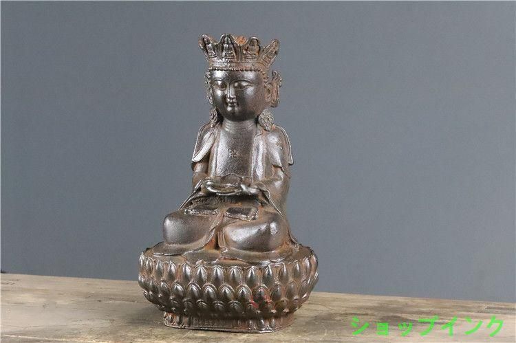 観音菩薩像　鉄工芸　アンティーク 金属工芸 観音菩薩像 約52cm - メルカリ