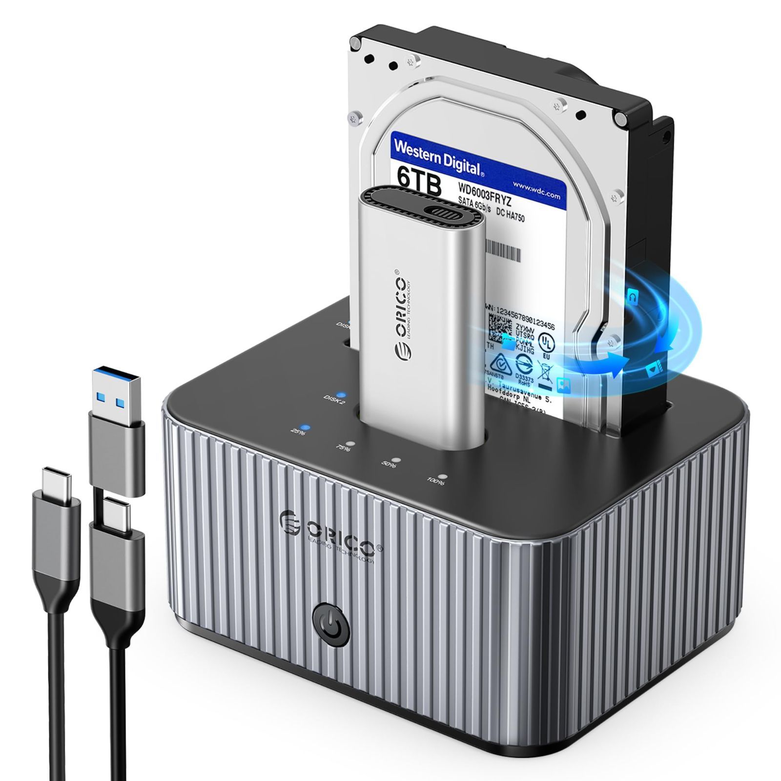 SSD SSD と 2.5 3.5 SATA NVMe HDD SSD両対応 アルミニウム合金 M.2 スタンド SSD クローン スタンド オフラインクローン クローン USB 3.2 Gen2 HDD 10Gbps高速データ転送 SSD クロー