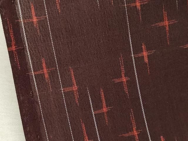 平和屋着物▽上質な紬 単衣 菱吉祥文 正絹 逸品 未使用 CAAT9788gh