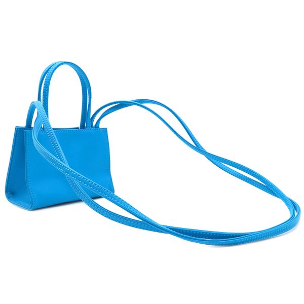 TELFAR 2WAYバッグ スモール シアン ショッピング バッグ ポリウレタン  