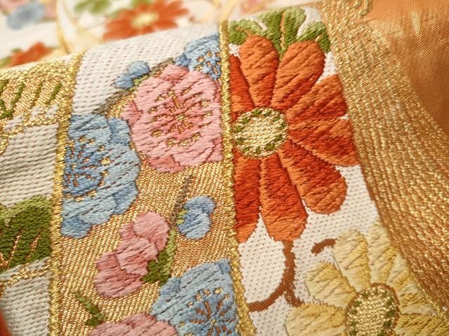 平和屋着物○西陣 河合美術織物謹製 六通柄袋帯 唐織 錦繍慶長熨斗文