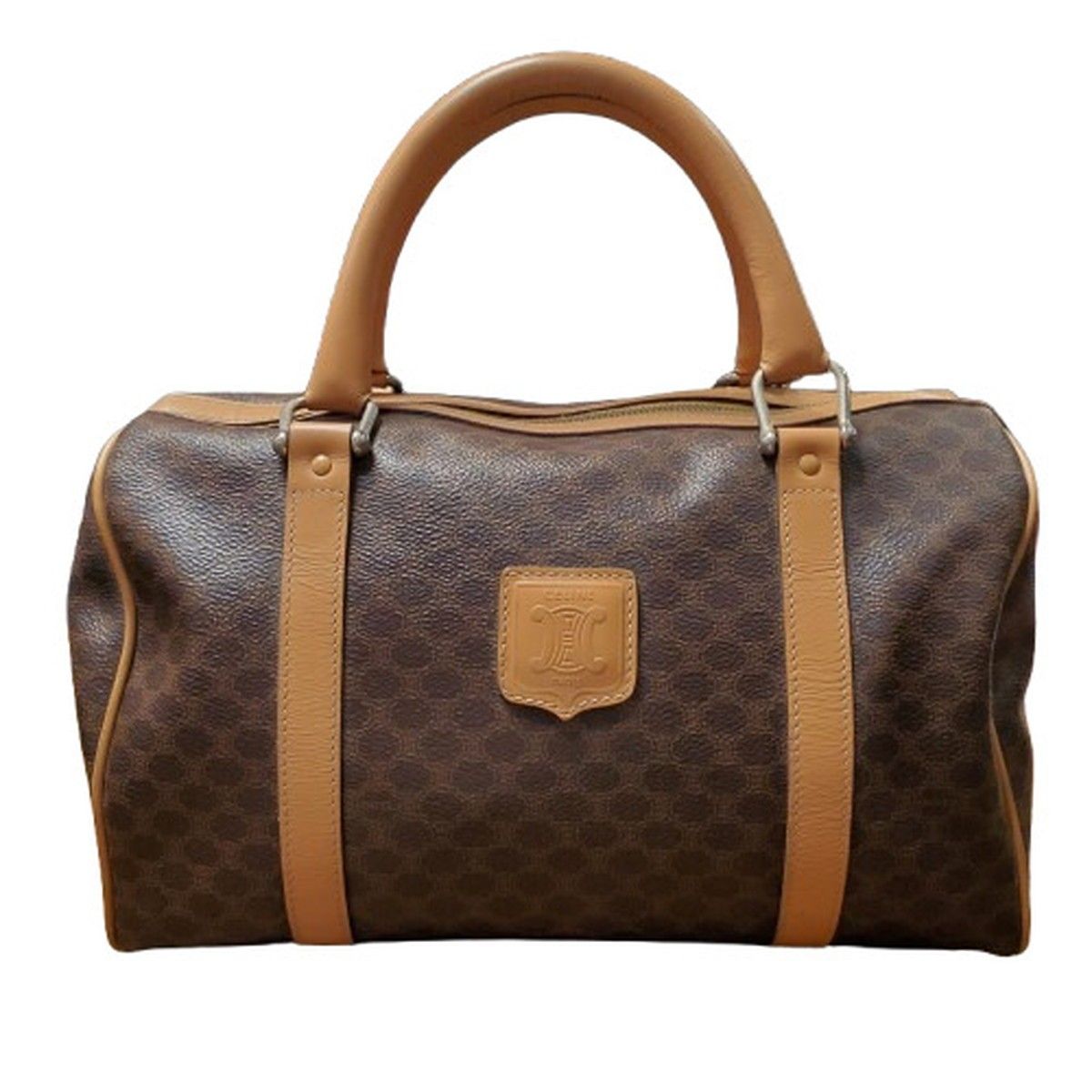 CELINE セリーヌ マカダム ミニボストン ハンドバッグ M13 BAG 鞄 総柄 