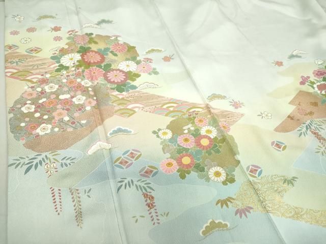 平和屋着物○京友禅の第一人者 松井青々 訪問着 雪輪吉祥花文 暈し染め