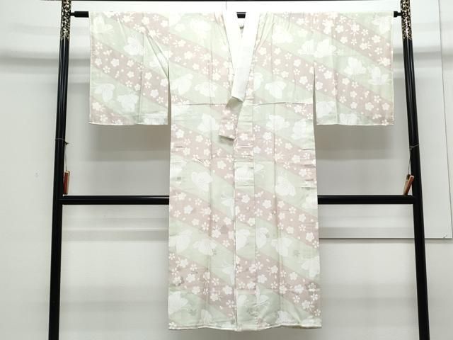 平和屋着物●上質な長襦袢 無双仕立て 花蝶文 正絹 CAAY9484th