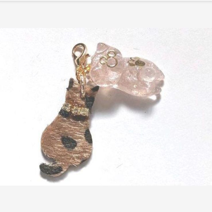 ぐでねこチャンとぐでねこチャンレジンパーツヒョウ柄