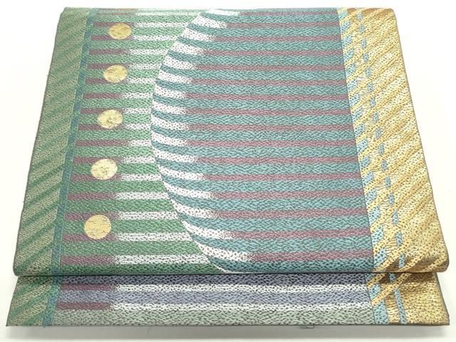 ✨SALE✨ 正絹 幾何学文様 日本伝統工芸士　スペクトル お洒落袋帯 正絹 幾何学文様 日本伝統工芸士 スペクトル お洒落袋帯