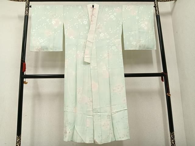 平和屋着物●長襦袢 無双仕立て 舞花文 暈し染め 半衿刺繍 正絹 AABC3665ph