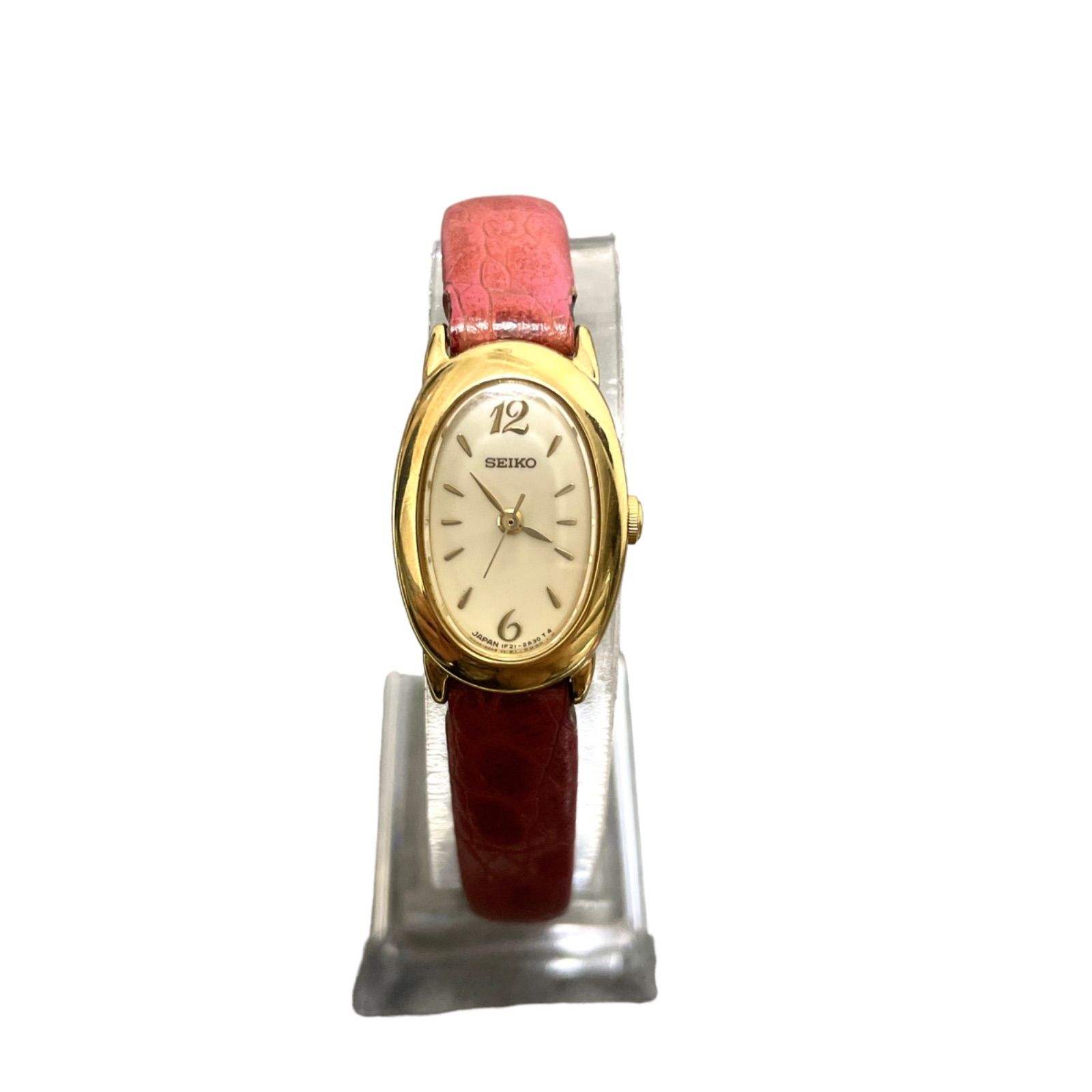 SEIKO セイコー レディース 腕時計 クォーツ 1F21-5C80 革ベルト 