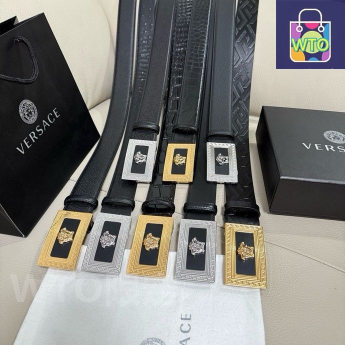 今日WTO】Versace MEDUSA ヘッドレザーメンズベルト-1-QG36