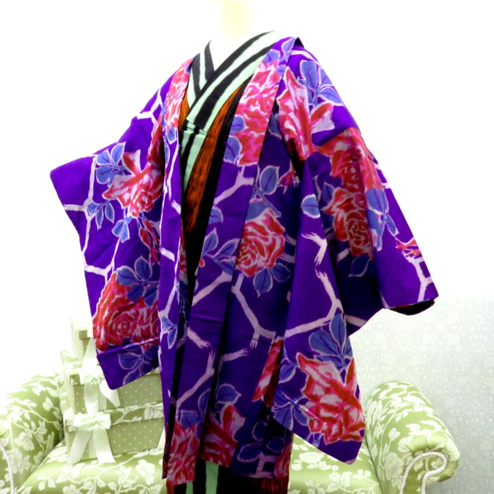 7歳 正絹紫牡丹鈴 七五三 お着物フルセット アンティーク 楽天市場