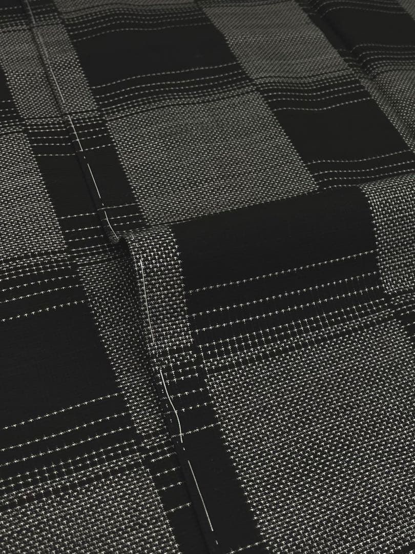 別誂 本場大島紬 くぼた 古代染色純泥染 正絹 旗印 躾糸付き WWW_MORNINGWALKER_COM