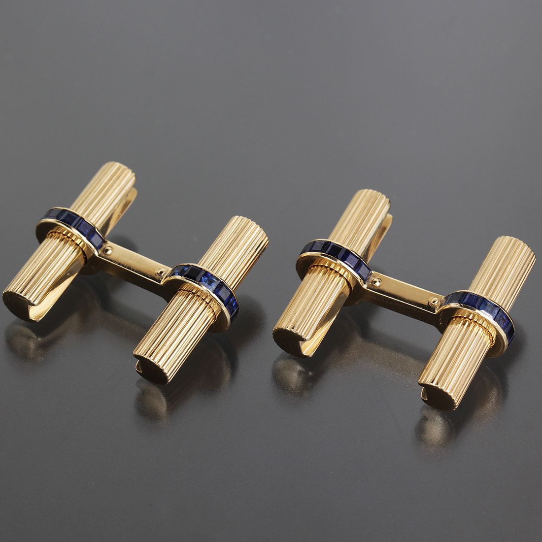 貴重14K金翡翠カフリンクスグリーンジェイド 花彫刻ローズモチー