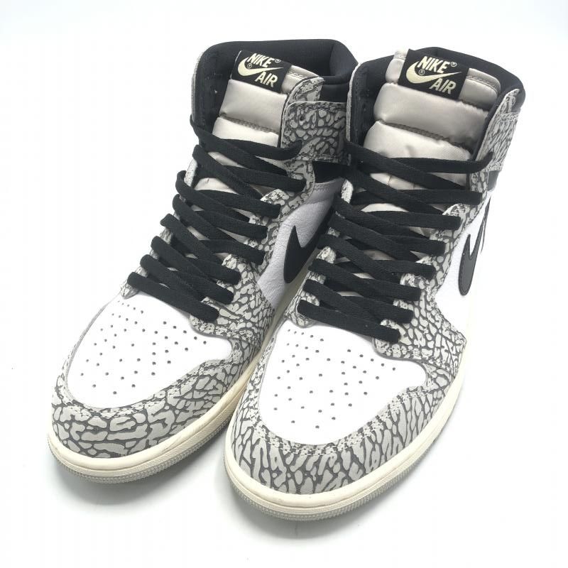 中古】NIKE AIR JORDAN1 1 High OG White Cement/Safari